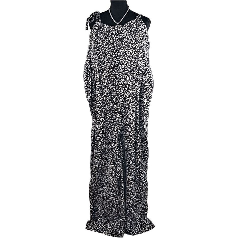 Floral Black and White Jumpsuit